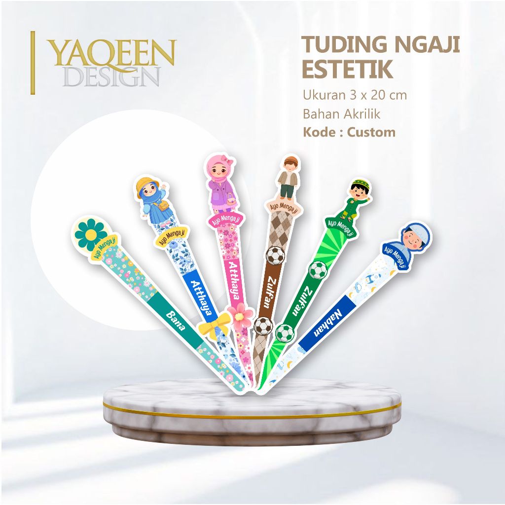 

Yaqeen Design Stiker Anak Tudung Ngaji Estetik Custom