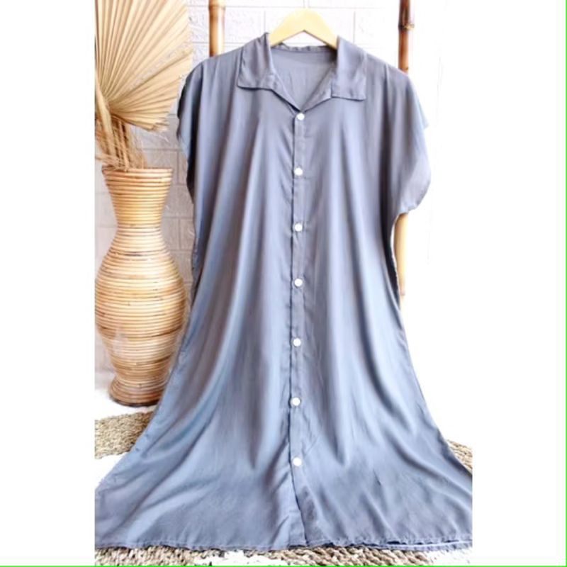 Home Dress Daster katun Korean Polos Full Kancing Katun Busui|Daster Viral|Lula Home