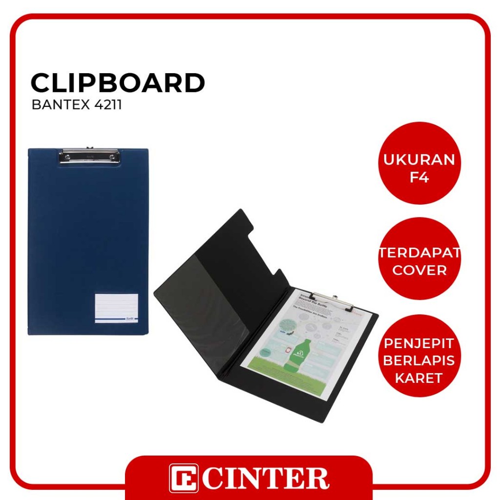 

BANTEX - PAPAN UJIAN / PAPAN TALLY / PAPAN JALAN / CLIPBOARD WITH COVER FOLIO 4211 WARNA