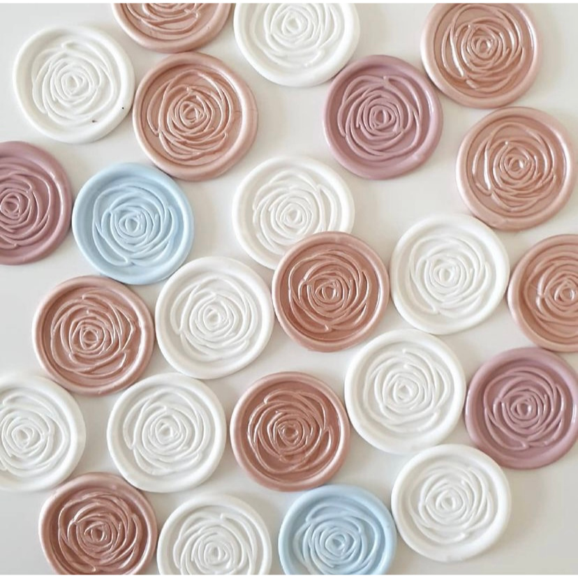 

(CLG) Rose Petals - 1 Pcs seal wax coin sticker siap pakai ready stock (Include double tape) / souvenir pernikahan / accesories / calligraphy / journaling / undangan / hampers