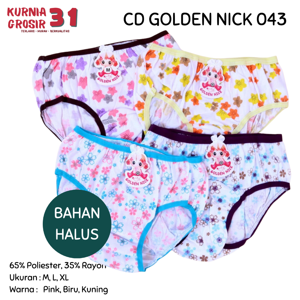 [ISI 3] CD Wanita GOLDEN NICK 043 Motif Bunga Warna