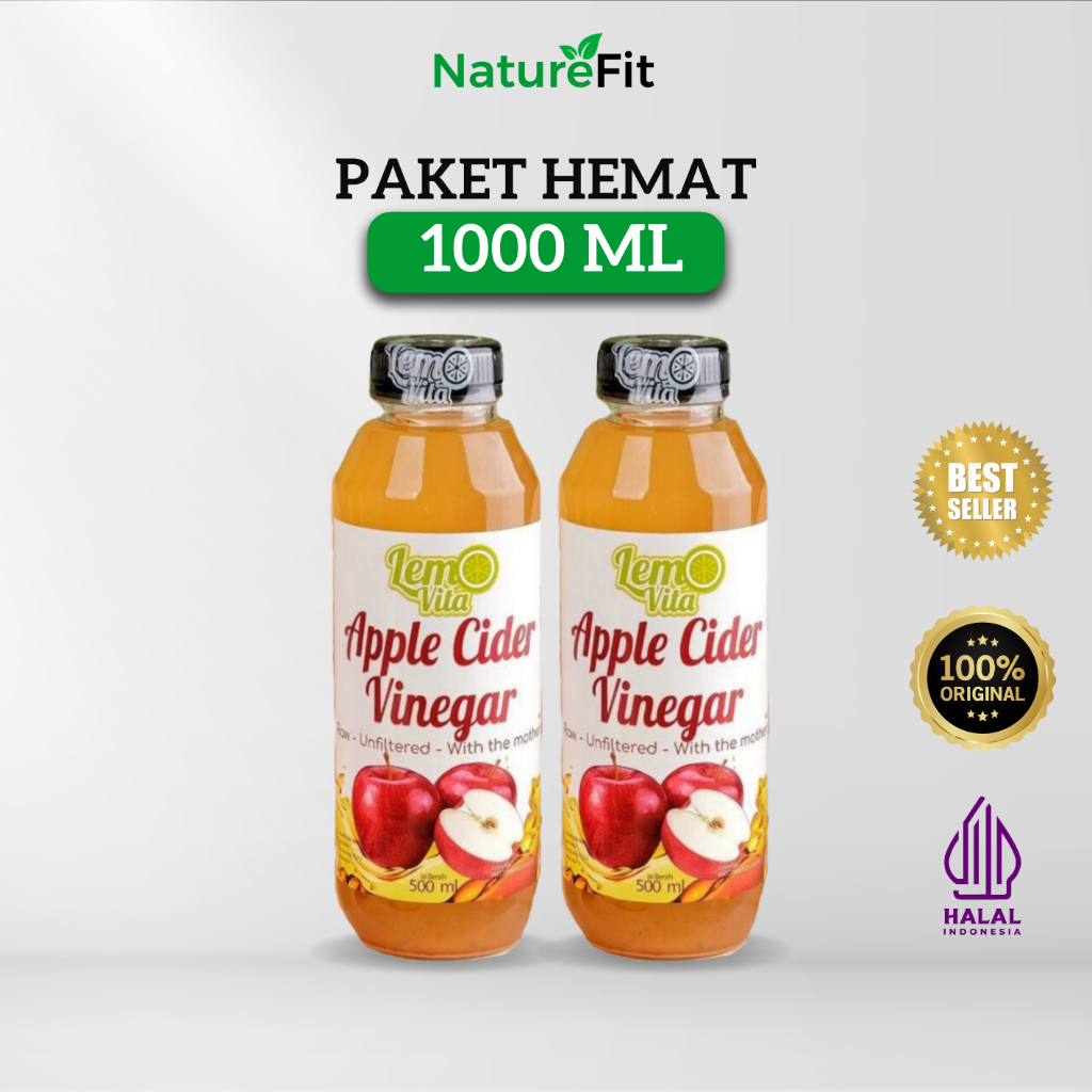 

Paket Hemat 1000 ml Lemovita Cuka Apel Premium With Mother | Apple Cider Vinegar