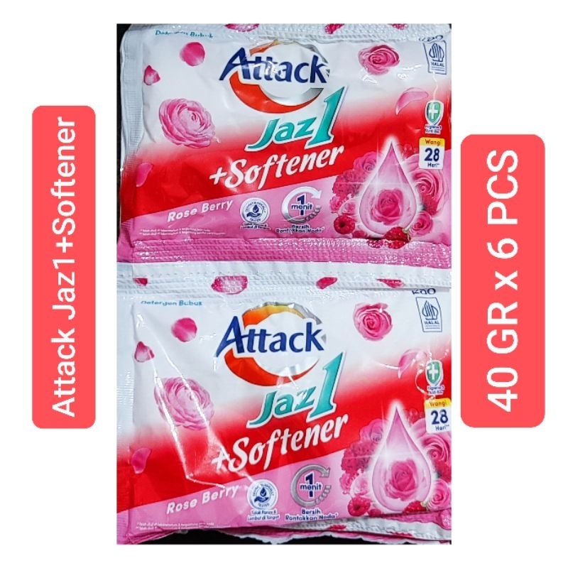 [PACK] ATTACK JAZ1 + SOFTENER | ATTACK JAZ1 PLUS SOFTENER DETERGEN BUBUK PLUS PELEMBUT PAKAIAN KEMAS