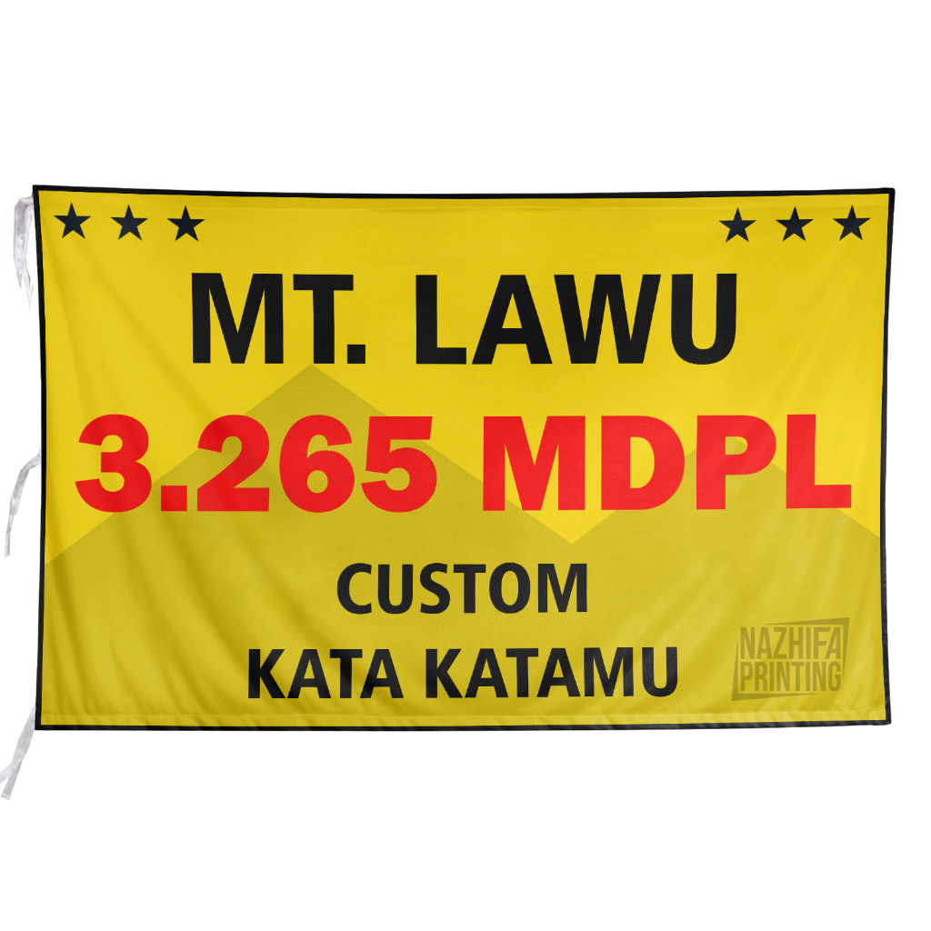 Nazhifa Printing - Bendera Gunung Lawu, Bendera Hiking Moutain 3265 MDPL, Bendera Pendaki Puncak Gun