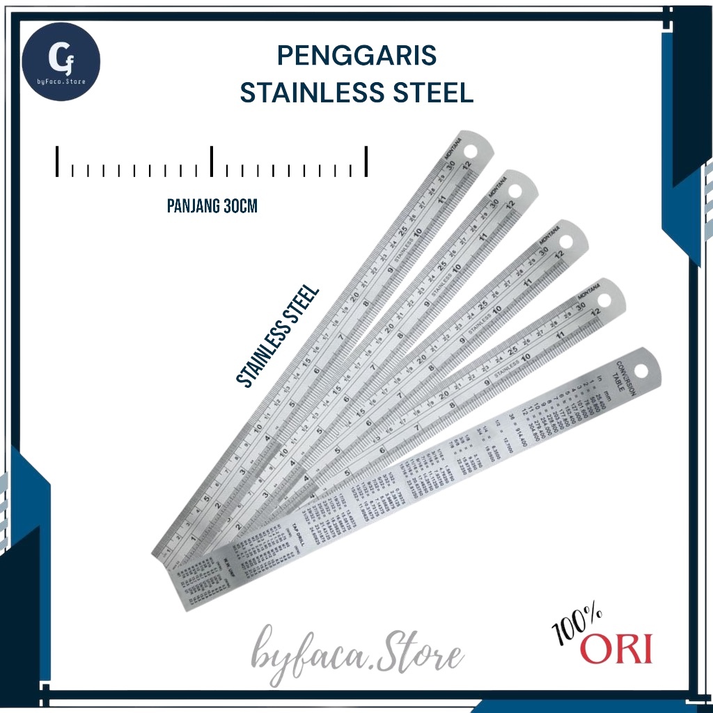 

[byfaca.store] - Penggaris Besi/ Baja Stainless Panjang 30 cm-Murah