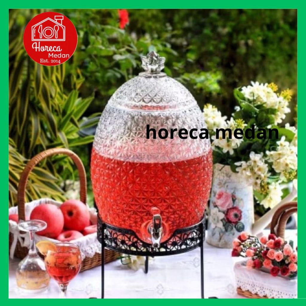 Decanter Nenas Kaca Kristal Vicenza 10liter / Dispenser Air Kaca Kristal