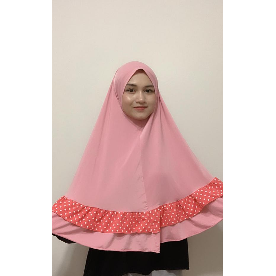 Jilbab Siria Instan Jersey Rempel Polkadot - Jilbab Instan Rempel