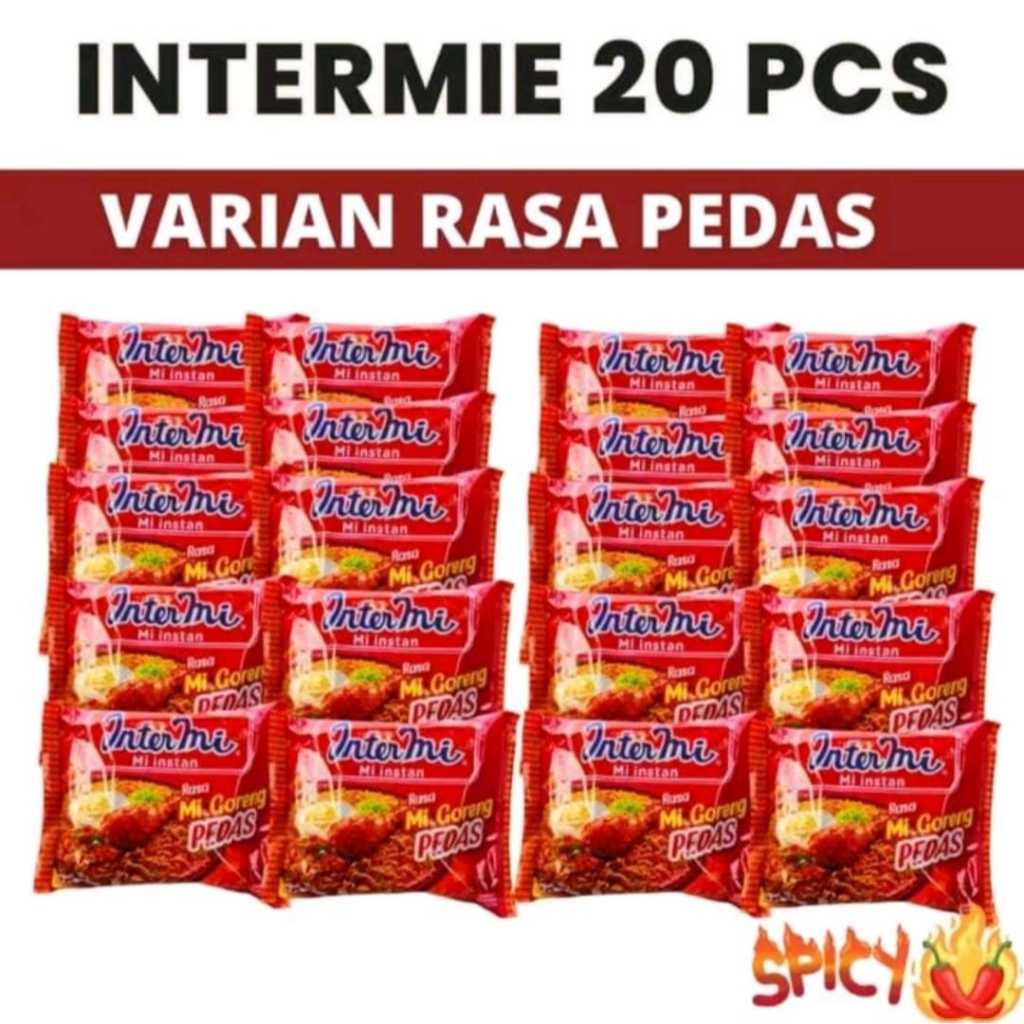 

ISI 20 BUNGKUS INTERMIE GORENG PEDAS SAKURA 60GR NOODLES FOOD