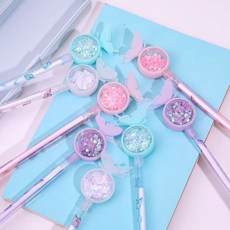 

pena cute karakter kupu-kupu Payet gliter