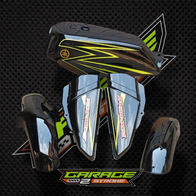 Body Bodi Set Yamaha RX King RXk Full Hitam 2003 List Hijau