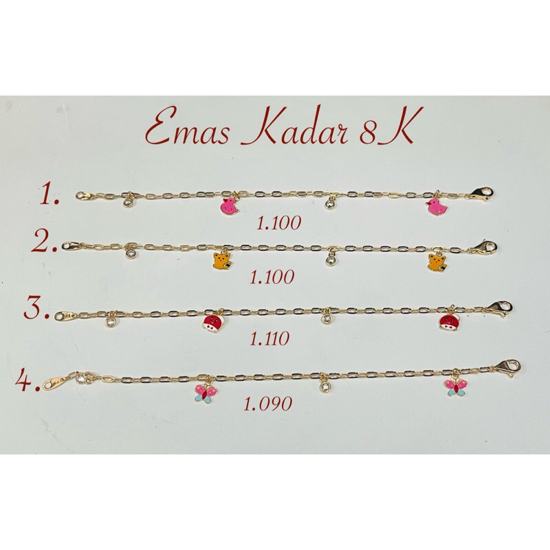 Gelang Emas Rantai Anak Kadar 8K