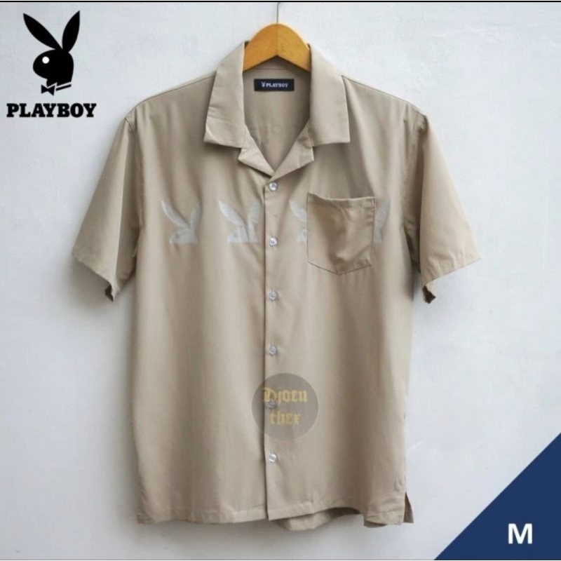 Playboy Kemeja Open Collar Khaki SS