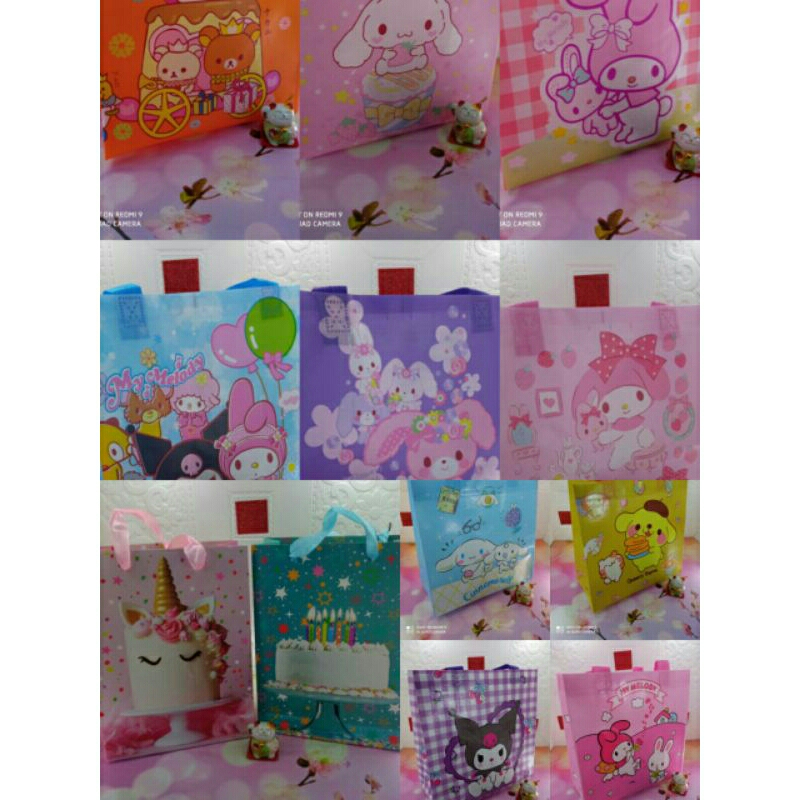 

paperbag serbaguna motif unicorn / kue tar/ sanrio