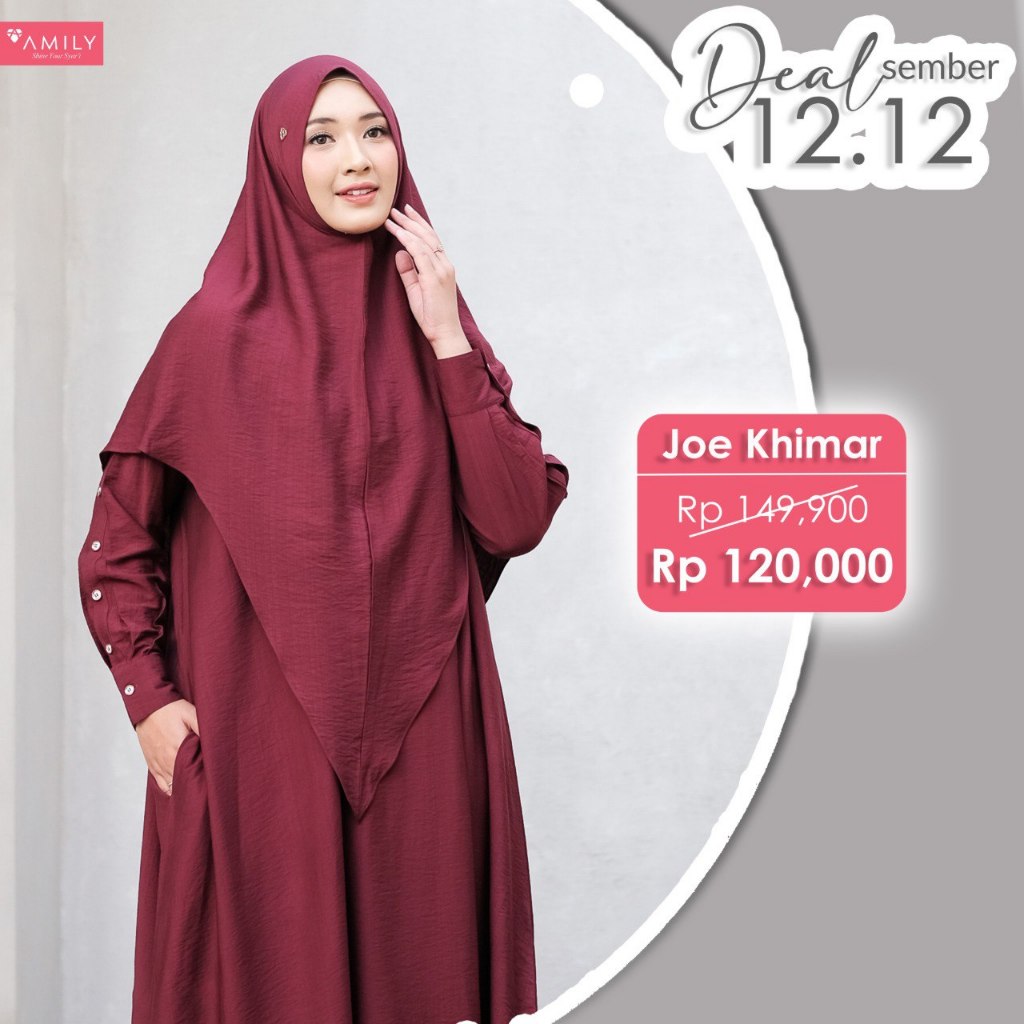 AMILY HIJAB - JOE KHIMAR INSTANT PET ANTEM SYARI JILBAB PET ANTEM JUMBO PREMIUM KERUDUNG BRANDED CAN