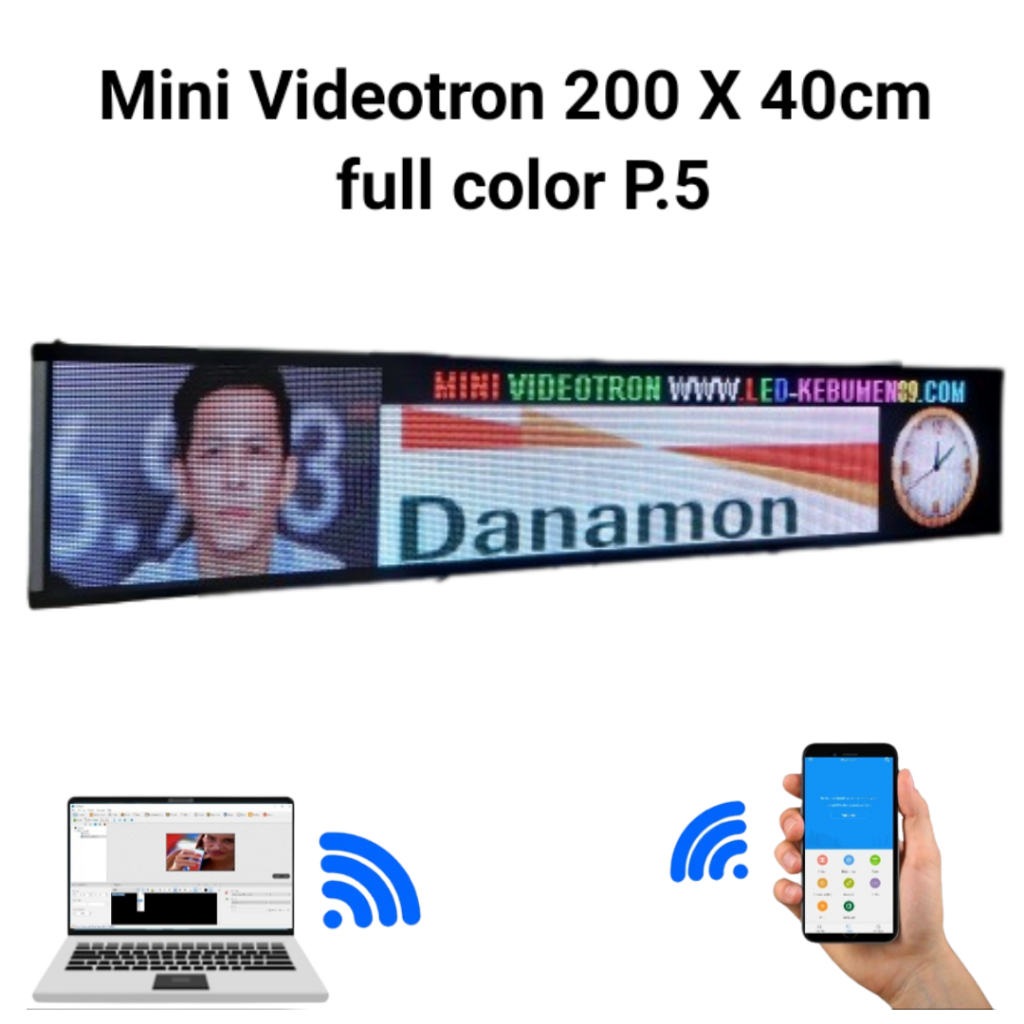 Mini videotron 200x40cm Full color RGB P5 LED Screen outdoor