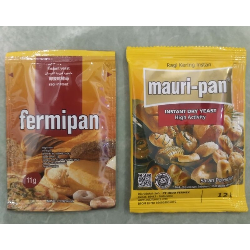 

Mauri-Pan Ragi Kering Instan 12g atau Fermipan Instant Yeast 11g