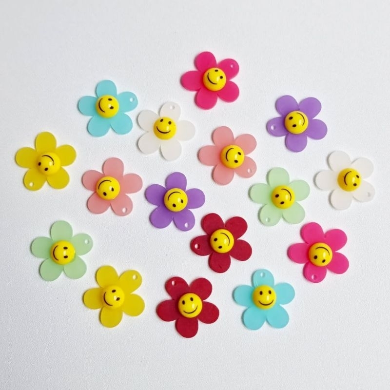 5PCS MANIK CHARM BUNGA SMILE | MANIK CHARM BUNGA MATAHARI