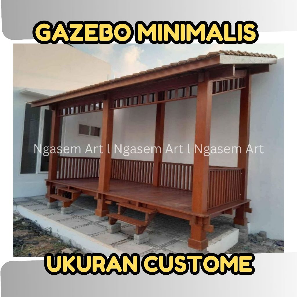 GAZEBO MODERN MINIMALIS l JUAL GASEBO KAYU KELAPA