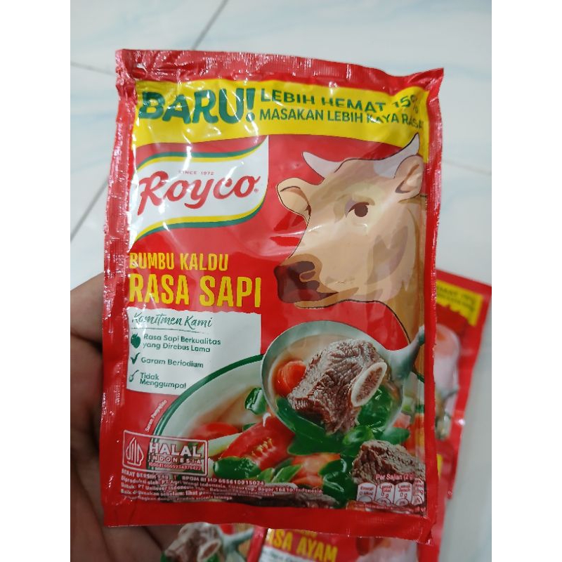 

Royco sapi bumbu kaldu rasa sapi paket Royco 94gram 5pcs 1paket-isi 5pcs