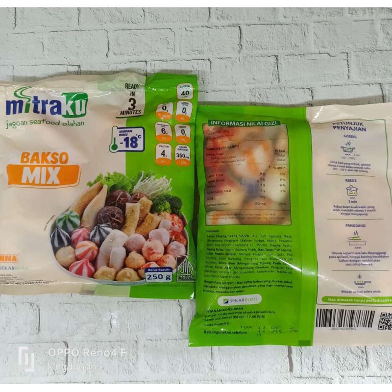 

Mitraku Bakso Ikan Mix 250gr