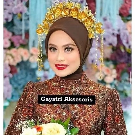 headpiece mahkota pengantin, headpiece bando pengantin, mahkota pengantin adat melayu, mahkota kunin
