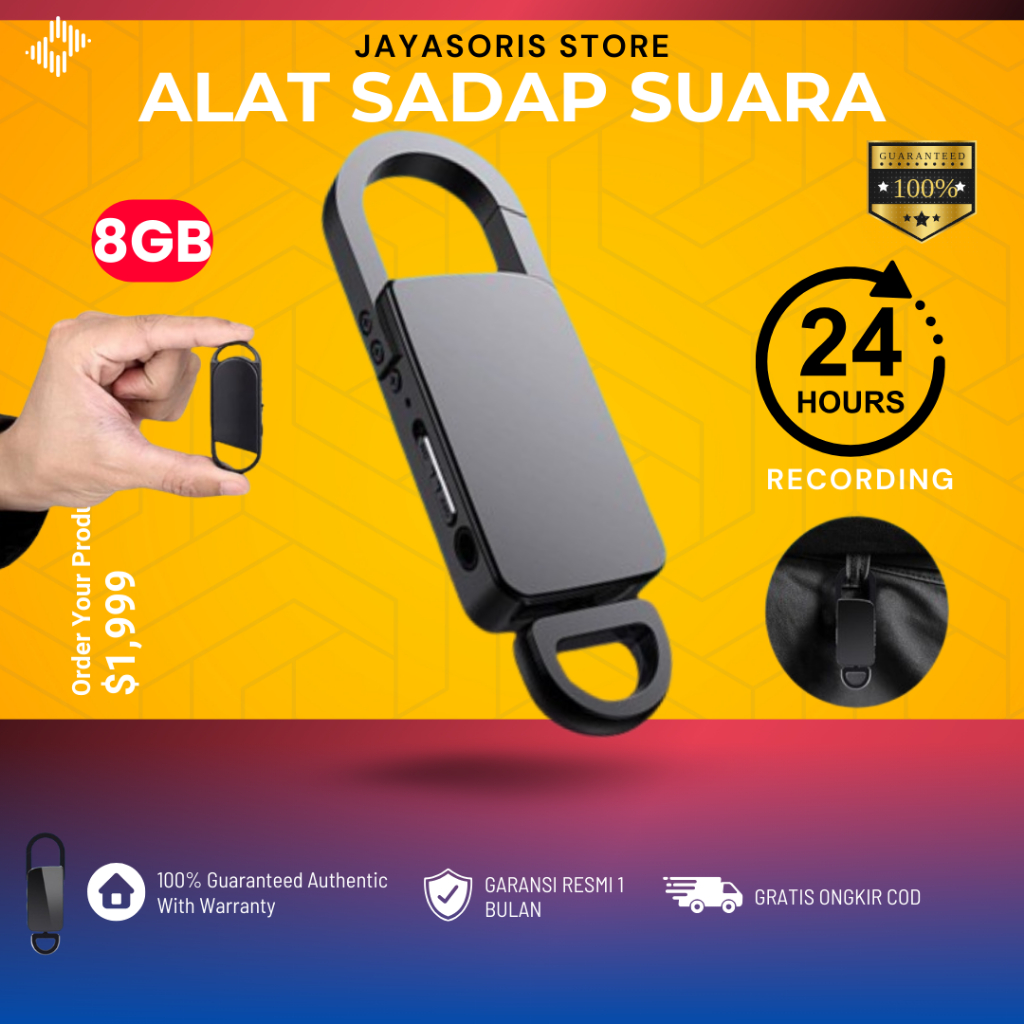 OK Perekam Suara Mini Tersembunyi Voice Recorder Alat Sadap Penyadap Suara Mini Youtuber Digital