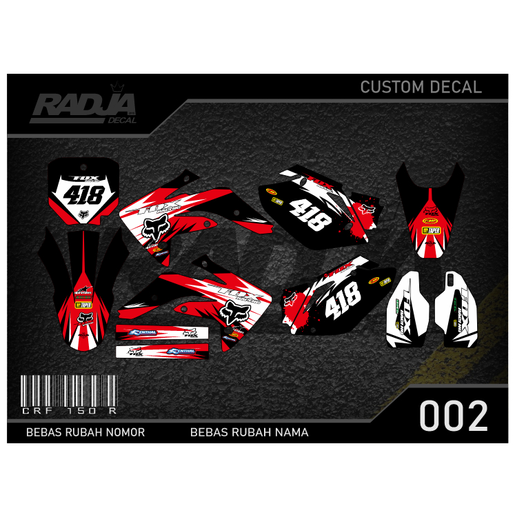 DECAL STICKER CRF 150 R (002) DEKAL STIKER FULLBODY 150R MERAH KUNING HIJAU BIRU GOLD EMAS OREN ORAN