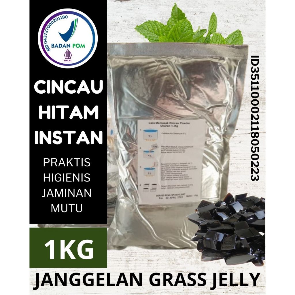 

JAMINAN MUTU..!! Cincau Hitam Instan Grass Jelly Powder Kemasan Aluminium Foil 1 Kg