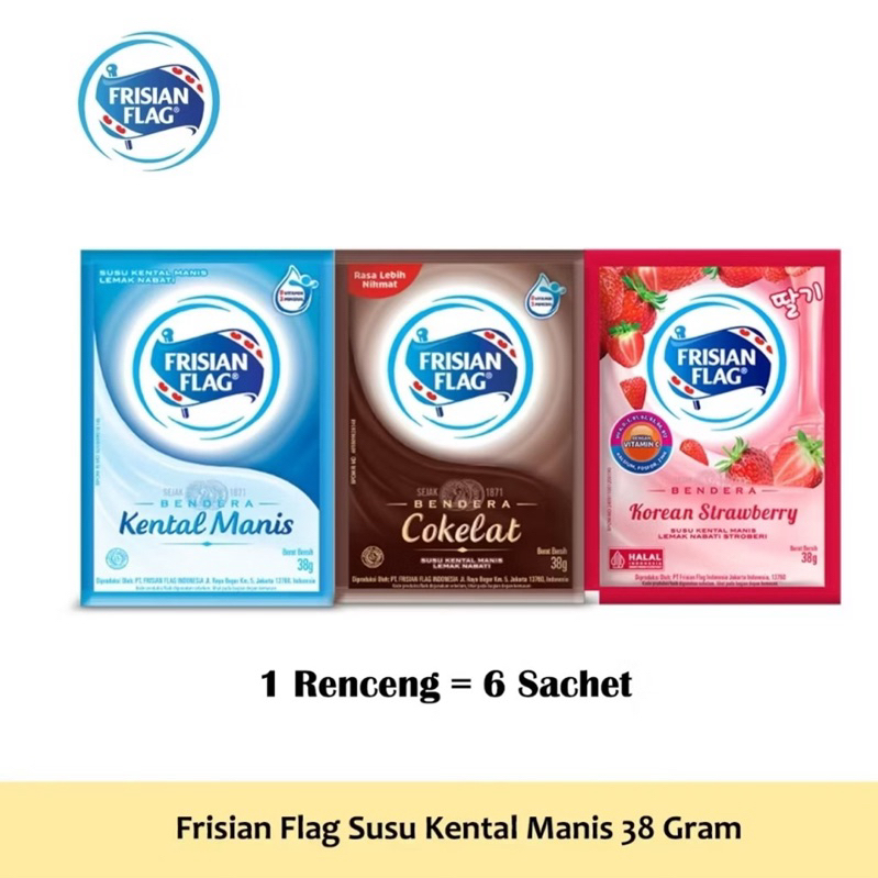 

frisian flag susu bendera kental manis 38g isi 6 chacet