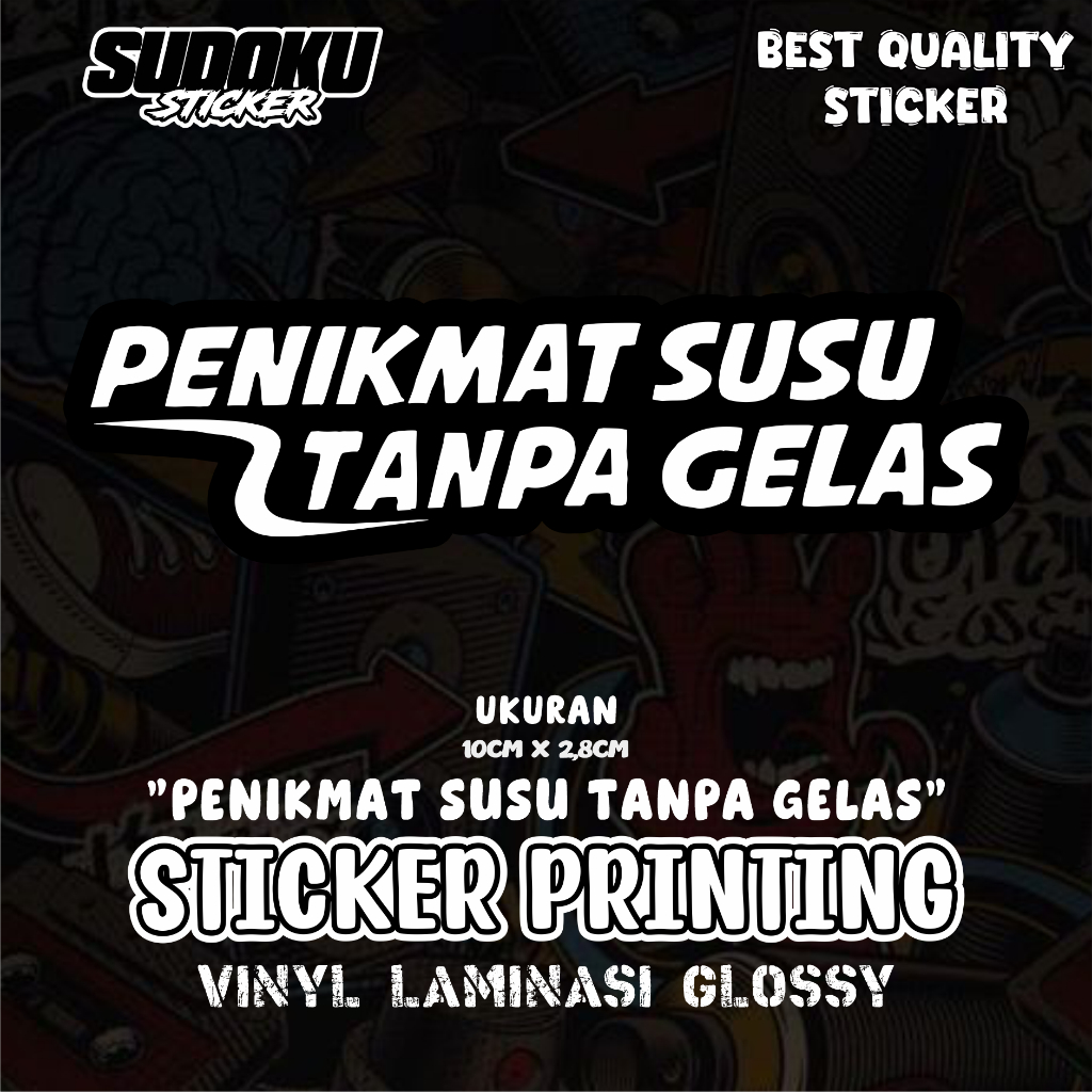 

STICKER STIKER PRINTING PENIKMAT SUSU TANPA GELAS VIRAL FYP AESTHETIC