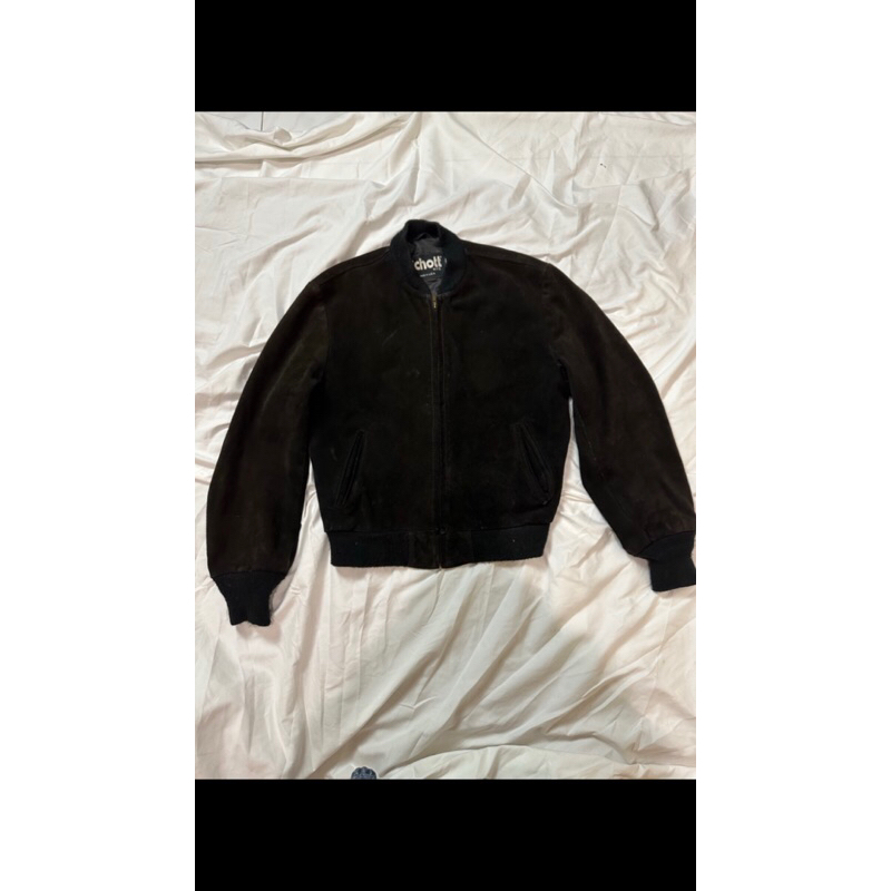 schott bomber suede
