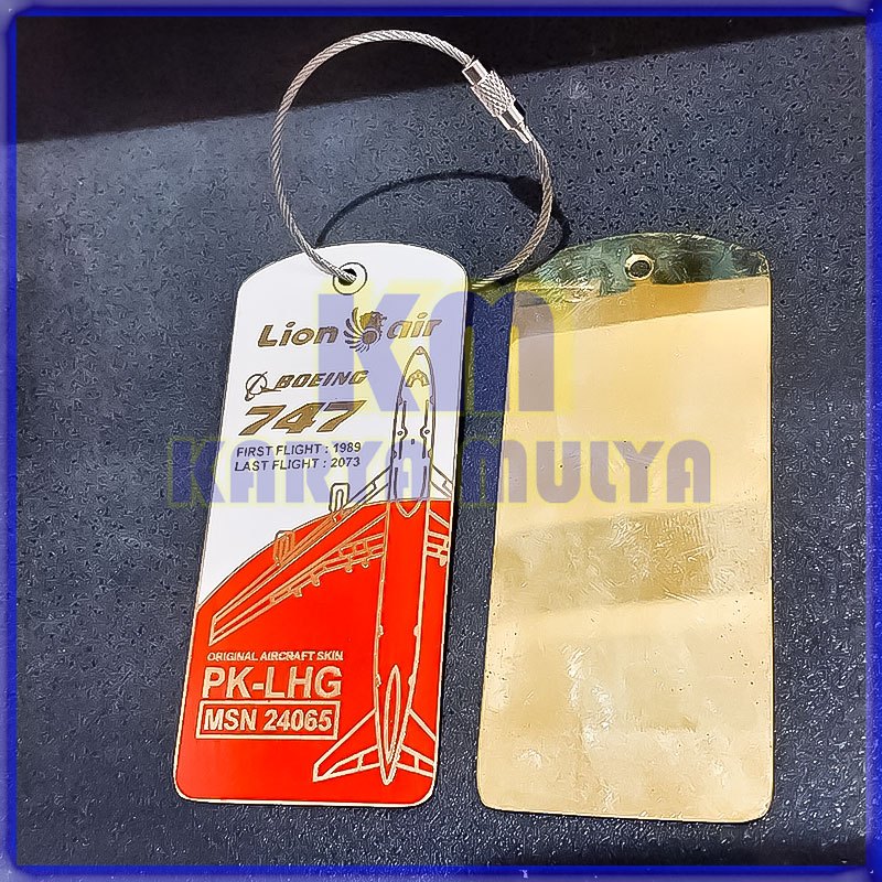 Gantungan Kunci Pesawat Lion Air Boeing 747 Logam Ganci Aksesoris Pesawat - KM