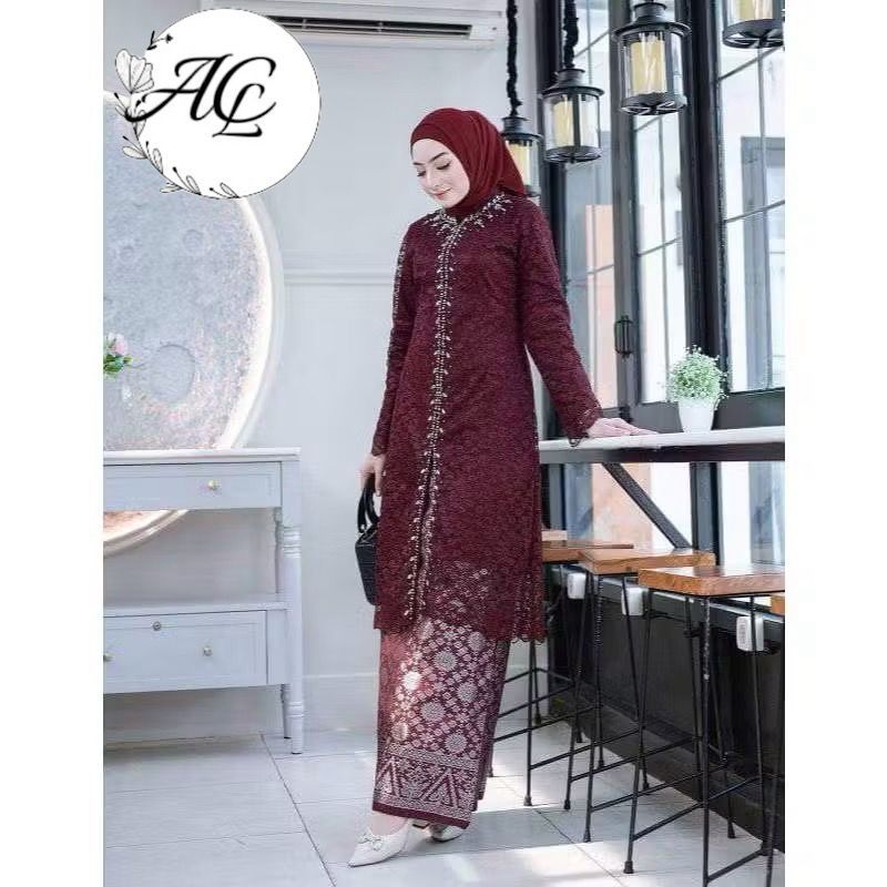 SET KEBAYA SANGHAI BROKAT PAYET/KEBAYA TRADISIONAL/KEBAYA MODERN