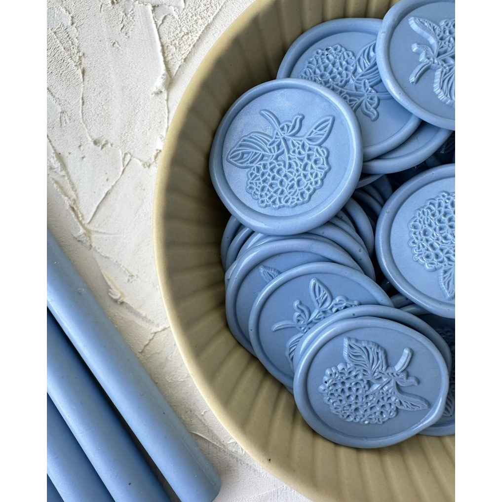 

(CLG) Hydrangna - 1 Pcs seal wax coin sticker siap pakai ready stock (Include double tape) / souvenir pernikahan / accesories / calligraphy / journaling / undangan / hampers