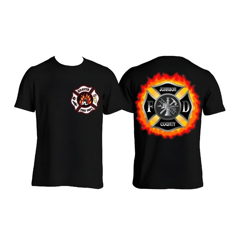 KAOS LENGAN PENDEK DAMKAR WARNA HITAM