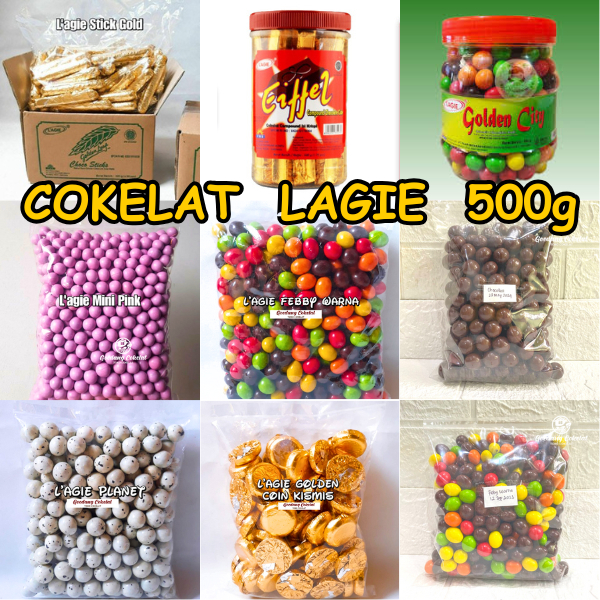 

PROMO Coklat Lagie L'agie Chocobal Febby Peanut Miniball Warna Warni Isi Kacang Kismis Biskuit Seasonal 500gram 500g All Varian