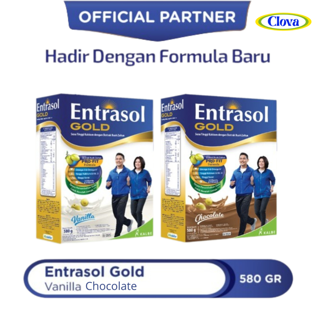 

Entrasol Gold Vanila Cokelat 580g Susu Tinggi Kalsium Dengan Pro-fit Formula Untuk Tulang Lebih Kuat