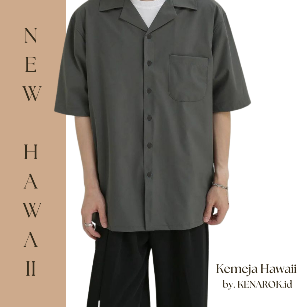 Kemeja Polos Pria Hawai Lengan Pendek Keren Outfit Cowok Terbaru