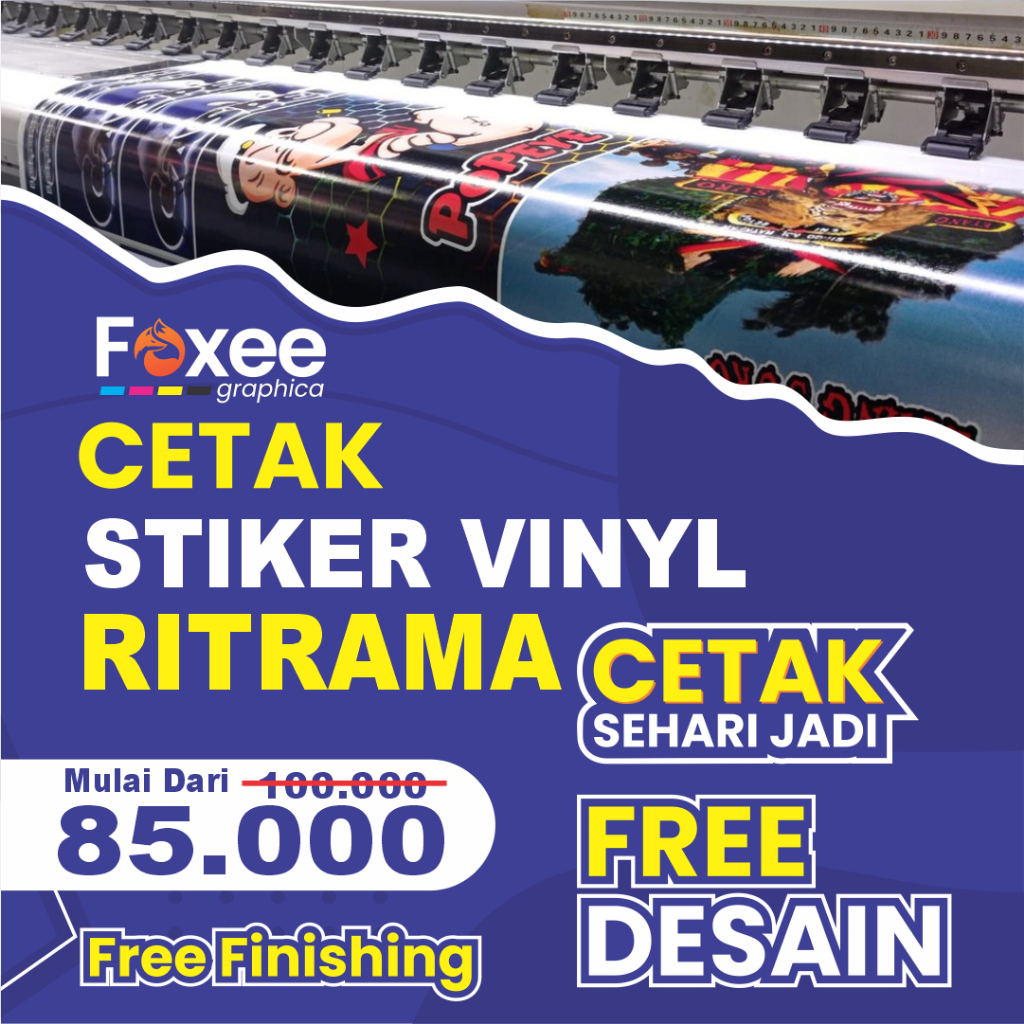 

Cetak Stiker Vinyl Meteran Murah / Cetak Stiker Custom Meteran / Cetak Stiker Ritrama (FREE DESIGN)