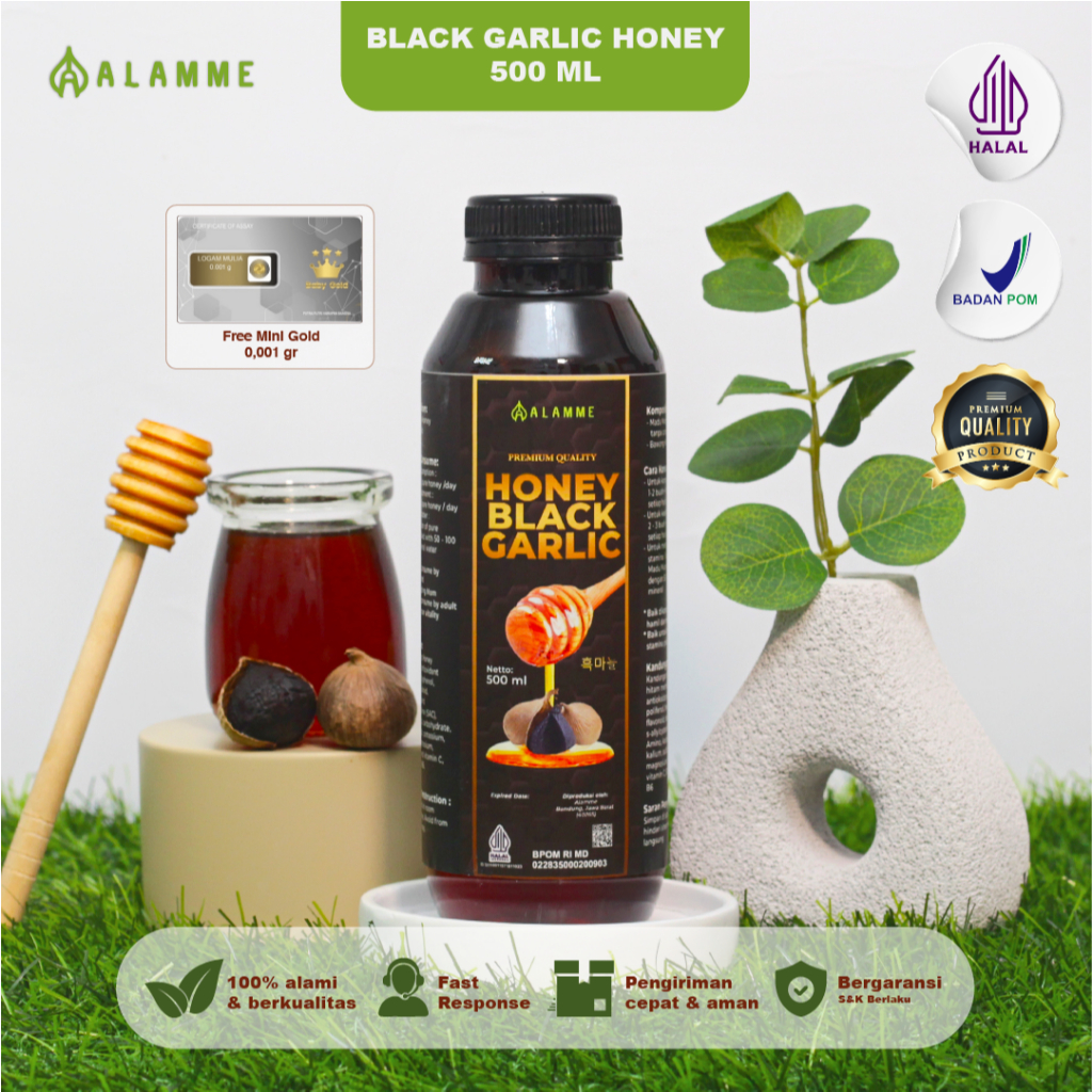 

Alamme Black Garlic Honey Madu Bawang Hitam Tunggal Lanang Premium 500ml
