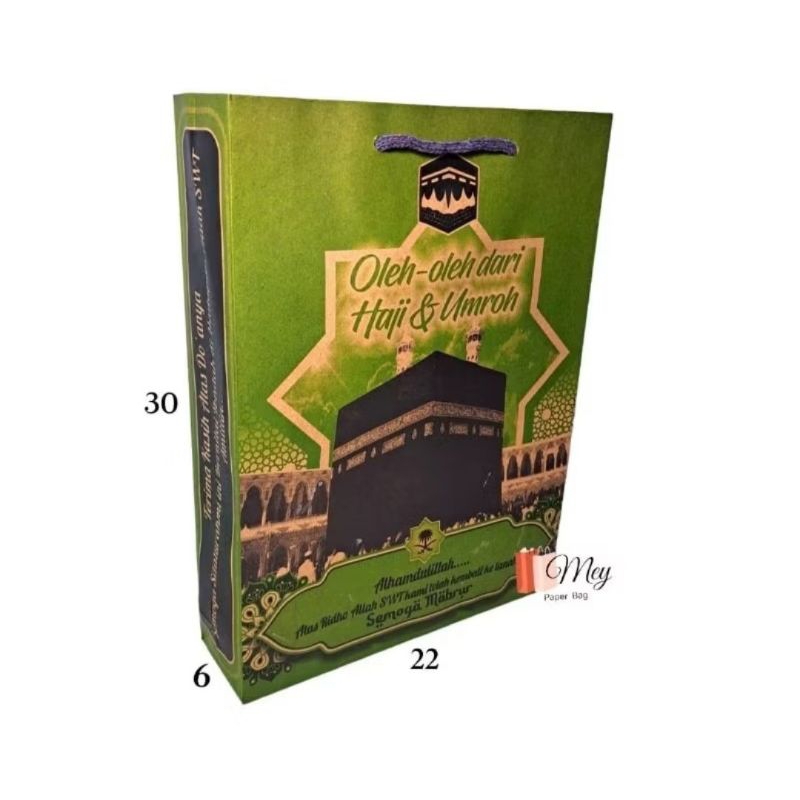 

Paper Bag Oleh Oleh Haji dan Umroh Uk Kecil & Besar , Tas Kertas Hajian