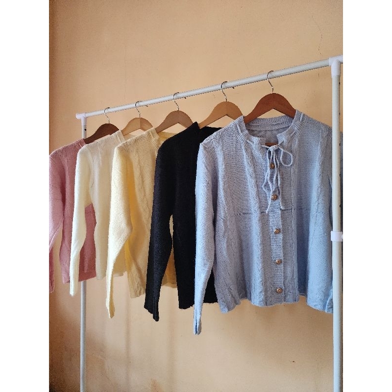 Jihyo Cardigan - Cardigan Atasan Wanita Korean Style Outer Rajut Premium Knitwear Basic Kancing Cute