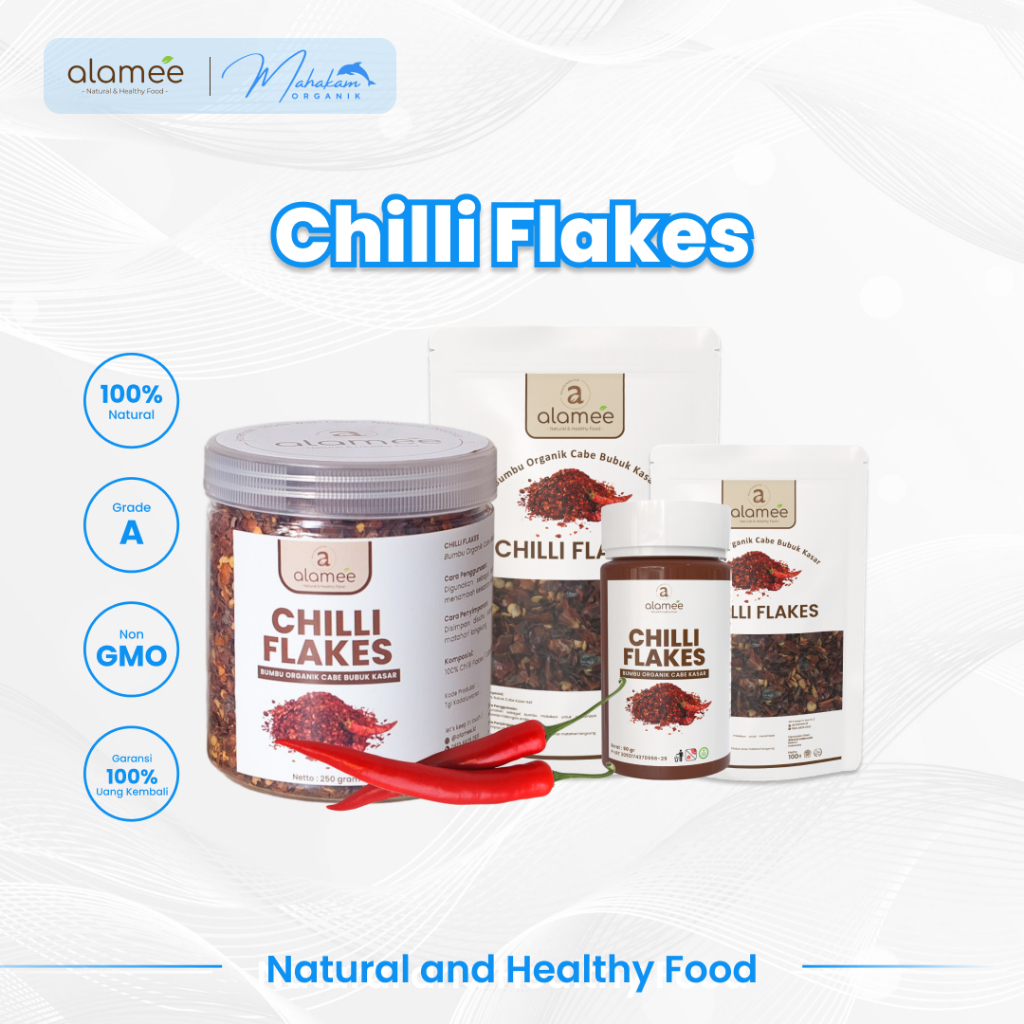 

ALAMEE Cabe Giling Kasar Chili Flakes Chilli Cabai Bubuk Bumbu Dapur Instan Organik