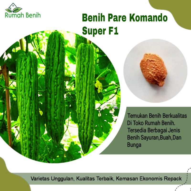Benih Pare Komando Hibrida F1 / Bibit Sayuran Pare / Benih Rumahan Pare / Bibit Pare Super / Bibit B