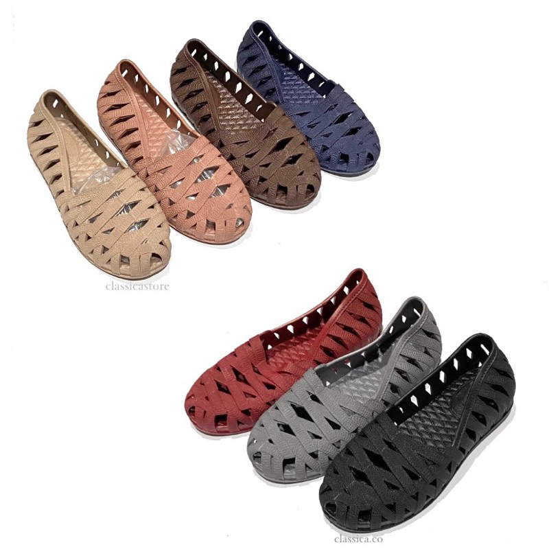 flatshoes karet sepatu karet wanita lentur sepatu flat wanita