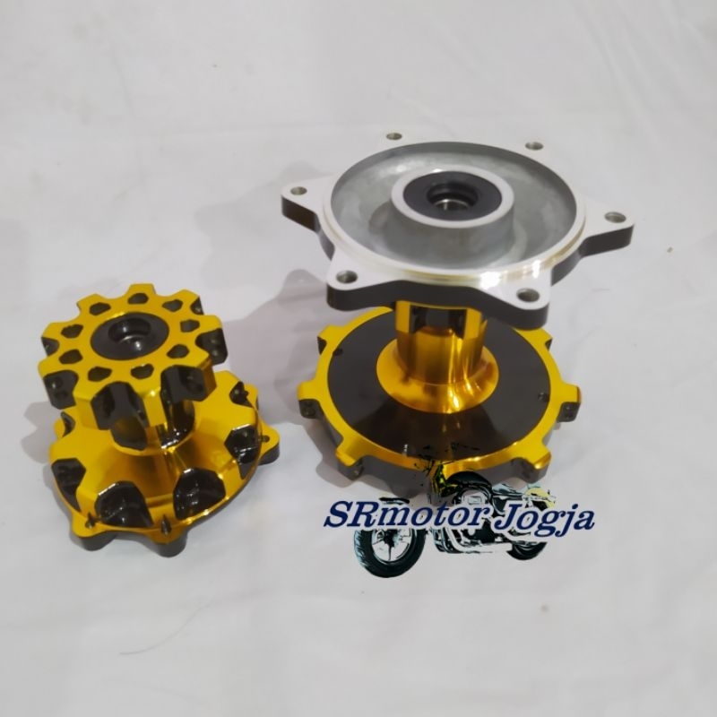TROMOL CRF 150 DEPAN BELAKANG HOLE 36/36 TROMOL DEPAN BELAKANG CRF150 HOLE 36/36 GOLD/BLACK
