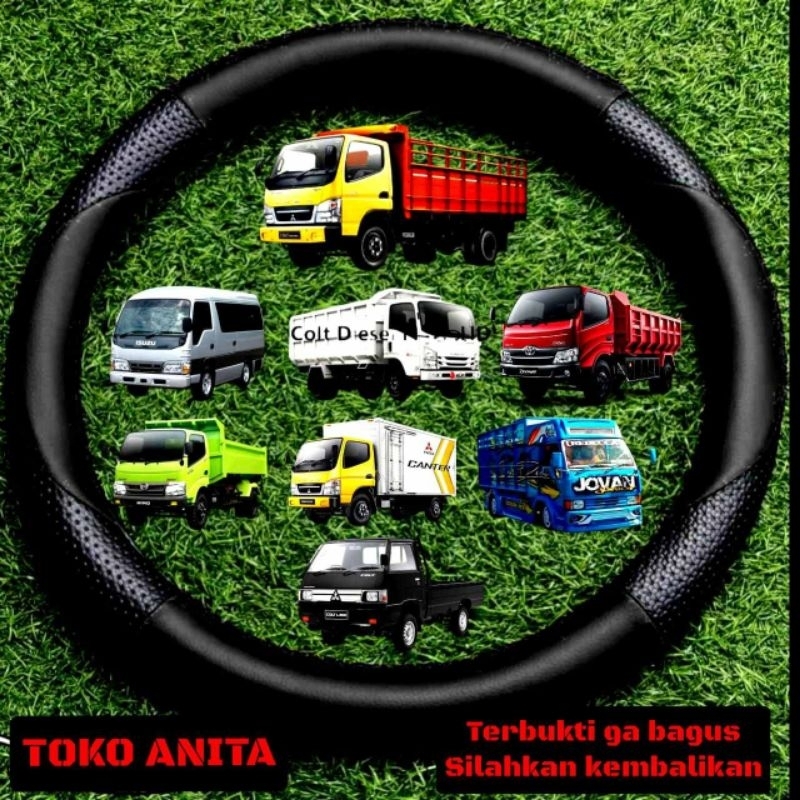 Aksesoris Interior Mobil, Sarung Setir Mobil Canter, L300, Truk Umplung, dll siz L (40cm)