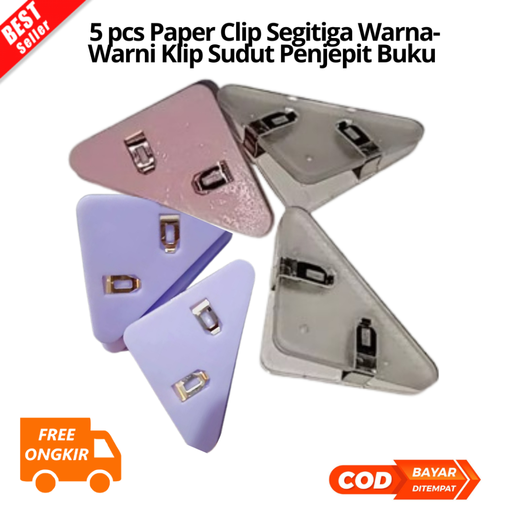 

[JIB] BAYAR DI TEMPAT Paper Clip Segitiga Warna-Warni Klip Sudut Penjepit Buku Akrilik Penjepit Kertas Binder Plastik Clips Book & Paper Corner Perlengkapan Kantor Sekolah Import Atk