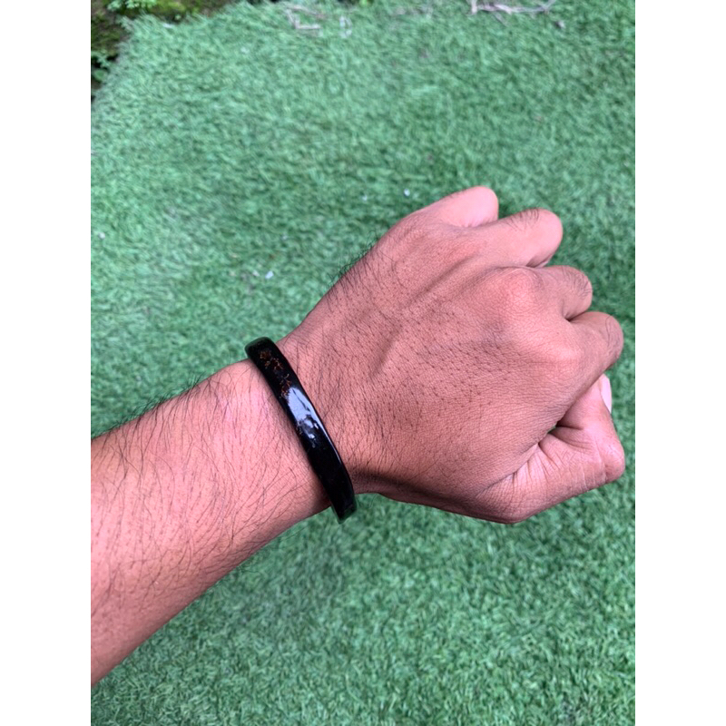 Gelang akar bahar Hitam Asli papua Model C Size Mil