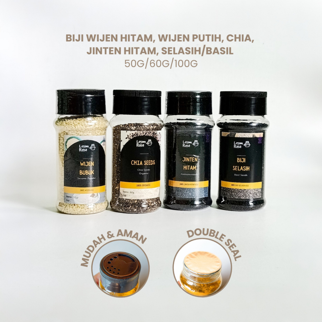 

Lagam Rasa - Chia Seeds Biji Selasih Wijen Jinten hitam Premium | Biji Jintan Hitam Habbatusauda